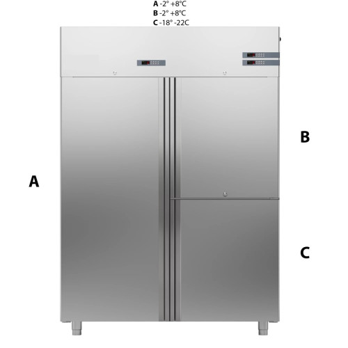 Шкаф комбинированный 1400 литров APACH CHEF LINE LCK140N2M1D3