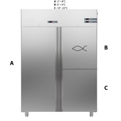 Шкаф комбинированный 1400 литров APACH CHEF LINE LCK140N1P1M1D3