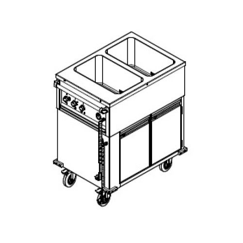 Мармит водяной/мобил. KOGAST 30747 KMO-2 с тепловым шкафом