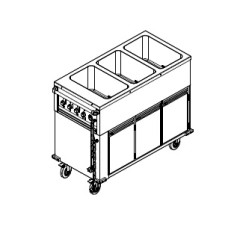 Мармит водяной/мобил. KOGAST 30750 KMO-3 с тепловым шкафом