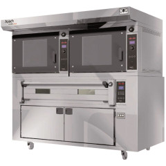 Печь конвекционная без козырька с подом с расстойкой APACH BAKERY LINE 2K5P60P DP, E4L18PA DPBI-T