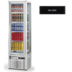 Шкаф холодильный со стеклом TECFRIGO SNELLE 281 G черный ral9005, замок