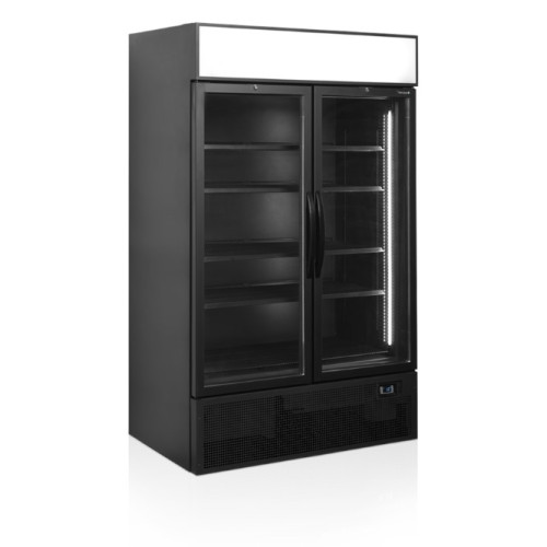 Шкаф холодильный со стеклом TEFCOLD FSC1200H BLACK