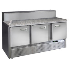 Стол для пиццы Финист СХСНПЦГ-700-3 (1485х700х1060) (8GN1/6 с крышкой) гранит серый