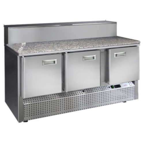 Стол для пиццы Финист СХСНПЦГ-700-3 (1485х700х1060) (8GN1/6 с крышкой) гранит серый