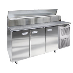 Стол для пиццы Финист СХСПЦГ-700-3 (1810х700х1060) (10GN1/6 с крышкой) гранит серый