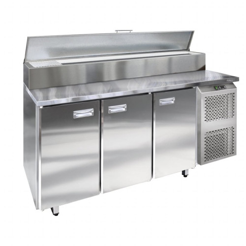 Стол для пиццы Финист СХСНПЦГ-700-2 (1000х700х1060) (5GN1/6 с крышкой) гранит серый