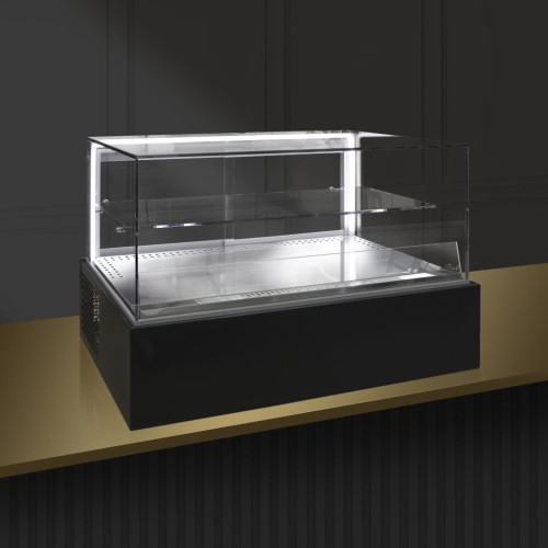 Витрина холодильная настольная Финист JAKSON CUBE JNC-6 (черный муар RAL 9005, 6000К)